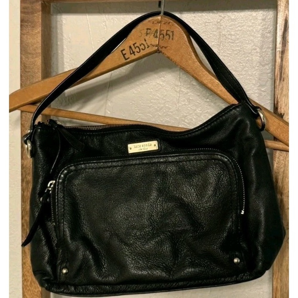 Kate Spade Women's Black Cobble Hill Little Minka Pebbled Leather Hobo Purse